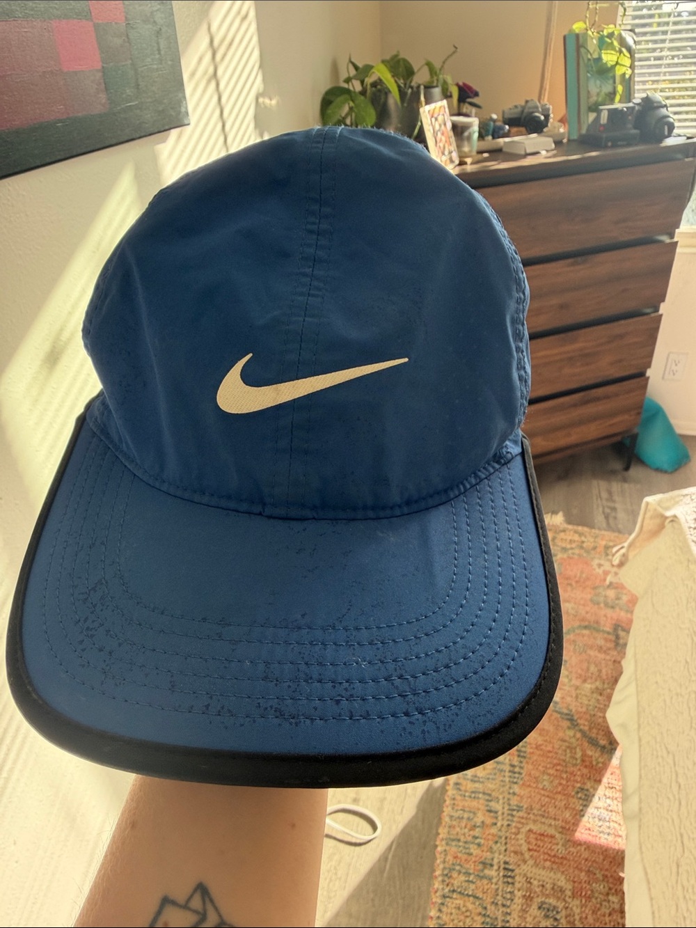 Nike Royal Blue feather light Cap with White Swoosh